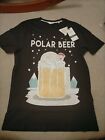 NEXT Men's Christmas Navy Sequin Polar Beer Top T-Shirt Small New RRP 16 ??