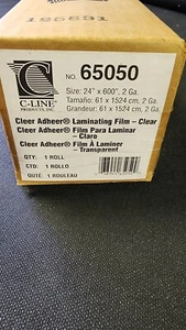 C-LINE CLEER ADHEER LAMINATING FILM 24”x600”. NO 65050 HEAVYWEIGHT. - Picture 1 of 4