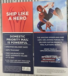 12 USPS AMAZING SPIDERMAN 2 4x8-1/2" Priority Mail Ad Flyers SHIP LIKE A HERO - Picture 1 of 2