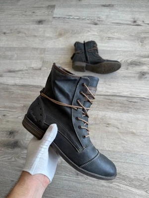 Mustang Mujer Botas de Cuero Cremallera y Encaje Botines Look Diseñador Talla 39 Foto 1 de 4