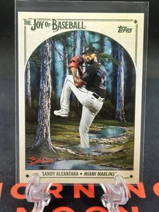2023 Topps x Bob Ross: The Joy of Baseball Sandy Alcantara Miami Marlins #99 - Picture 1 of 2