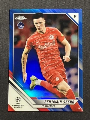 2021-22 Topps Chrome Benjamin Sesko Rookie RC 70/150 Slovenia Manchester United - Image 1 of 2