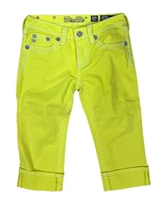 MISS ME CAPRI GIRL'S YELLOW JEANS SIZE 16 NWT ~TINY FLAWS - Picture 1 of 16