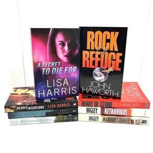 Lot of 8 Christian Mystery Suspense Romance Crime Paperback Books Mixed Authors - Bild 1 von 9