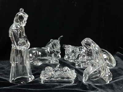 Belén Cristal D'Arques 24% Cristal Plomo 5 piezas Estatuillas Navidad Francia Foto 1 de 4