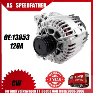 180Amp Alternator For Volkswagen Beetle 1999-2005 Golf 2000-2006 Jetta 1999-2005 - Picture 1 of 7