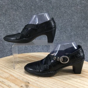 Josef Seibel Shoes Womens 37 Mary Jane Black Casual Comfort Round Toe Cone Heels - Picture 1 of 18