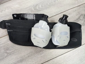 Flat Belt Trail 2.0 Running Belt Black – 2 Soft Flask Bottles + Zip Pockets NEW - Picture 1 of 4
