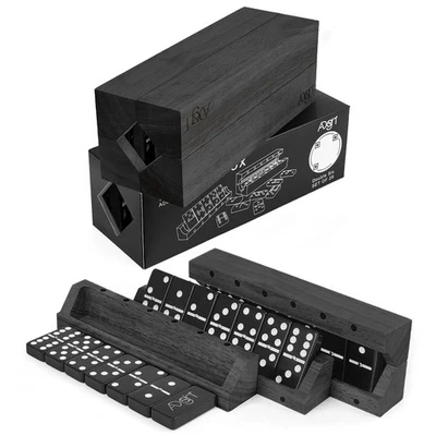 Domino Game Set of 28 | Double 6s | Multiuse Box | Trays | Wood | by ADesign+ - Image 1 of 4