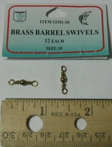 DOLPHIN Brass Barrel Swivels Size 10 (12pk) 2101-10 - Picture 1 of 1
