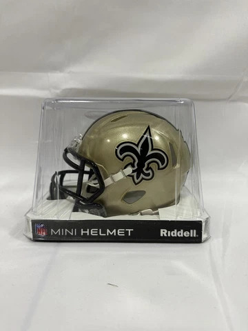 Riddell Mini Speed New Orleans Saints Helmet - Gold (3001966) - Brand New Cover