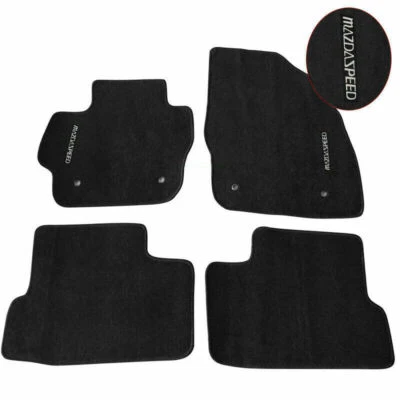 Fit For 10-13 Mazda 3 Black Floor Mats Carpet Nylon Non-slip Front Rear 4PCS Set - Image 1 of 3