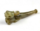 Nephrite Jade Stone Cigarette Holder Hand Carved Dragon Stone Tobacco Pipe
