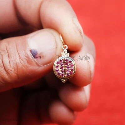 Dije Colgante Granada San Valentín Rubí Oro 14k, Collar Granada Oro 14k Foto 1 de 4