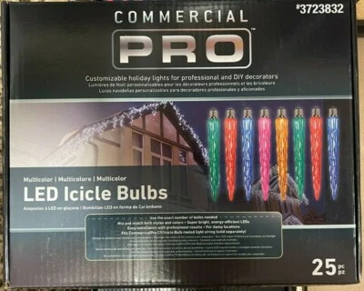 GEMMY Commercial Pro 25 Ct Hielo Multicolor LED Navidad Cadena Bombilla E17 Foto 1 de 4