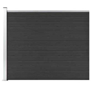 Zaunelement WPC 175x146 cm Schwarz - Bild 1 von 9