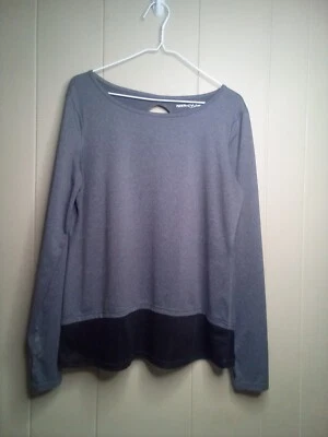 Camisa Deportiva NYL L Manga Larga Activa Atlética Gris Negra Foto 1 de 4