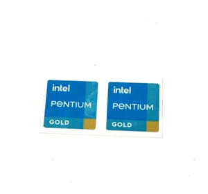 2 x autocollant étiquette logo Intel Pentium Gold pour ordinateur portable / ordinateur portable 18 mm x 18 mm - Photo 1/2