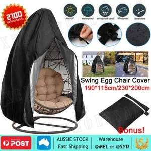 Hanging Swing Egg Chair Cover Furniture Garden Rattan Outdoor Rain Waterproof - Picture 1 of 14