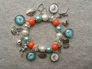 Miami Dolphins earring and bracelet set - Picture 1 of 2