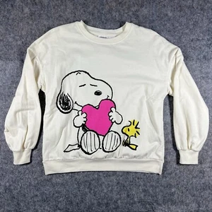 Snoopy Sweater Girls Size XL Cream Snoopy And Woodstock Heart XL (14-16) - Picture 1 of 8