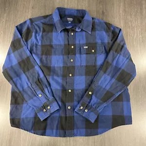 Smiths Workwear Herren Gämse Langarm Knopfleiste Flanell Shirt blau 2XL - Bild 1 von 12