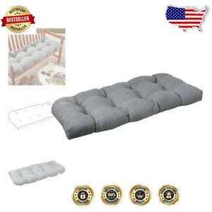 Comfortable Tufted Wicker Patio Cushion - 19" x 44" - Perfect for Indoor/Outdoor - Picture 1 of 8