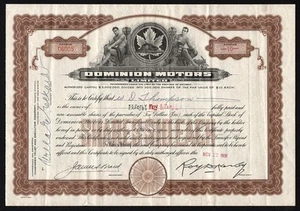 1931 Ontario, Kanada: Dominion Motors Limited - Automobiles - Bild 1 von 3