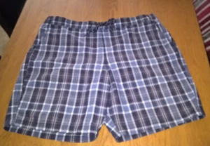 M&S Swim Shorts Size XL Navy Mix Check Mesh Lined - Picture 1 of 5
