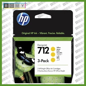 Genuine HP 712 Yellow 3-Pack Cartridge for DesignJet T650 T230 - Picture 1 of 1