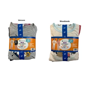 Member's Mark Girl's 2 Long Sleeve & 2 Pants Favorite 4-Piece Fleece Pajama Set - Picture 1 of 4