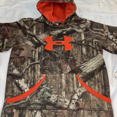 Under Armour Camo Hoodie Sweatshirt Youth Size XL YXL Kangaroo Pouch Oversize - Image 1 of 4