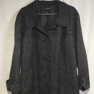 Lane Bryant Longline Plus Size 20 Polyester Black Casual Button Down Jacket - Picture 1 of 8