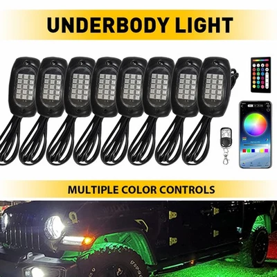 Kit de luces de roca LED RGB para Chevy GMC Silverado Sierra 1500 2500 3500 18 cápsulas EO Foto 1 de 4