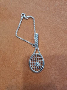 portachiavi in argento 925 racchetta da tennis - Foto 1 di 3