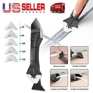 5 In 1 Silicone Remover Caulk Finisher Sealant Smooth Scraper Grout Kit Tools US - Picture 1 of 12