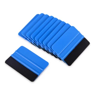 25 Pcs Vinyl Car Wrapping  Squeegee Blue Wrap Scraper Felt Edge Plastic New - Picture 1 of 6