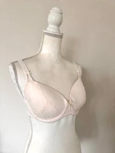 Ladies Lascana U/W Soft Moulded Cup Lace Detail bra in Peach UK 32DD - Picture 1 of 5