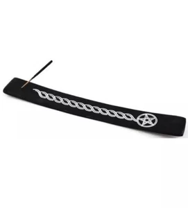 Schwarzes Pentagramm/Pentakel keltische Knoten Wicca heidnisch Räucherstäbchenhalter 10 Zoll - Bild 1 von 1