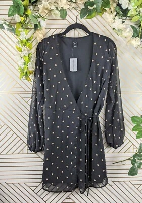 Vestido cruzado Windsor a lunares talla pequeña mangas sábanas NUEVO LEER Foto 1 de 4