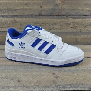 adidas Men's Originals Forum Low CL Shoes Leather White/Royal Blue Sz 10 NIB - Picture 1 of 13