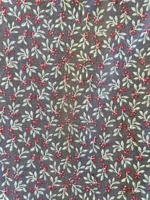 Anna Christine Quilting Treasures Fabric Cranston Cotton Blue Holly 2 yards - Image 1 of 4