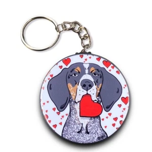 Bluetick Coonhound Hund Valentinstag Herz Schlüsselanhänger Handarbeit Zubehör Geschenk - Bild 1 von 19