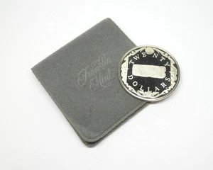 1985 Virgin Islands Elizabeth II $20 "GOLD BAR" Sterling Silver Proof Medal Coin - Picture 1 of 4