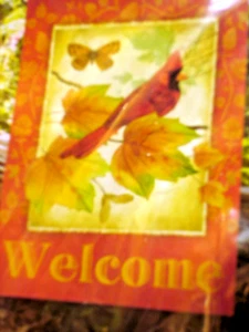 Spring GARDEN FLAG " WELCOME CARDINAL " 12.5 X 18 ( VIBRANT COLORS ) - Picture 1 of 1