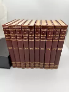 Vintage Book of Knowledge Annual Set 1951-1960 Grolier Society Illustrated - Picture 1 of 11