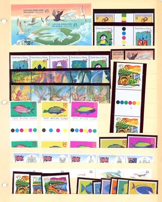 COCOS ISLANDS--Collection of 88 Stamps and 1 Souvenir Sheets - Image 1 of 2