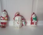 Christmas Lot German 4 Blown Glass Ornaments Mercury Glass Santas Germany