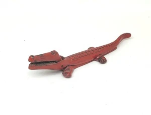 Antique Cast Iron Nutcracker Red Alligator / Crocodile Original Paint ☆Cool☆ - Picture 1 of 8