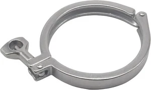 HFS(R) 4" Sanitary Tri Clamp, Single Pin Heavy Duty Tri Clover with Wing Nut - Picture 1 of 9
